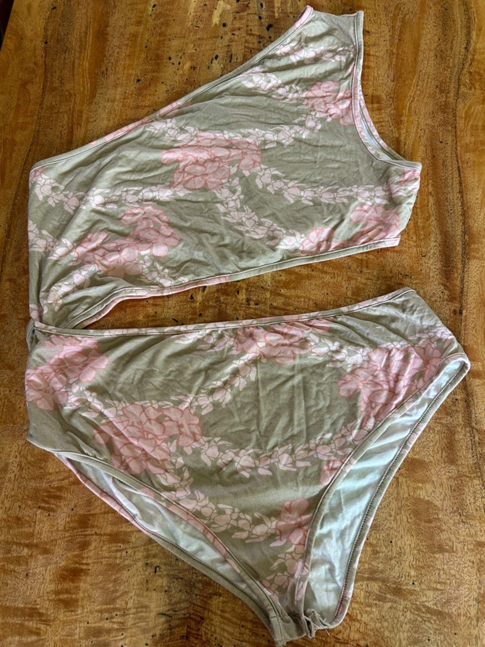 NWT LEX BREEZY Women's Floral High-Waist 2-Section One-Piece Bodysuit, Sz XL